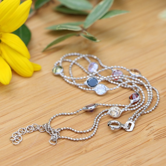 Sterling Silver Multi-Color Cubic Zirconia Stones - Picture 3 of 6